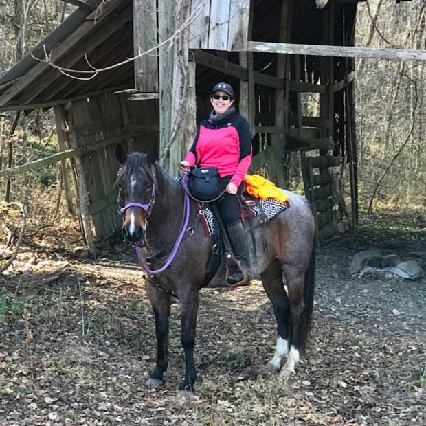 Amanda on her horse, Gunner