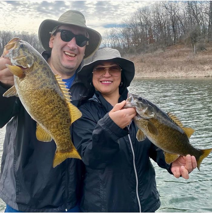 Claire and husband fishing